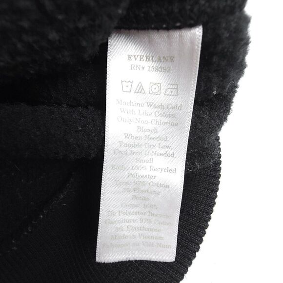 EVERLANE ReNew Oversized Fleece Sweatshirt Athleisure Lounge Sweater Black Small - Picture 7 of 7
